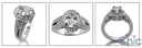 1.25 Oval High Quality Cubic Zirconia Center Halo Pave 14K White Gold Engagement Ring