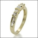 Wedding Round Baguettes .75 Ct Cubic Zirconia CZ Band 