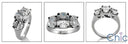 3 Stone 5104Oval Cubic Zirconia Cz Ring
