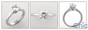 Solitaire 1 Ct Round Tiffany Style Cubic Zirconia 4 Prong 14K White Gold Ring