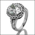 Anniversary Oval 3 Ct Halo Pave Cubic Zirconia Cz Ring