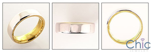 Mens Two Tone Gold Comfort Fit Band