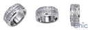 Mens 9 MM Channel Princess Cubic Zirconia CZ Wedding Band