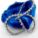 Cubic Zirconia Cz Oval Ct Round Stone in Prongs Necklace