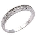 Wedding Custom HCt Engraved Shank Pave Set Round Stone Cubic Zirconia CZ Band 