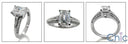 CZ Emerald Cut 1 Ct Pave Cubic Zirconia White Gold 14K Engagement Ring