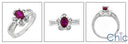 Fine Jewelry Oval Ruby Flower Pave Cubic Zirconia Cz Ring