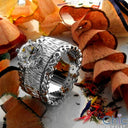 Engagement 1.5 RoundCenter Stone Engraved Scroll Shank Cubic Zirconia Cz Ring