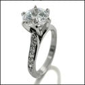 Engagement Ca dral 2 Ct Round Center Pave Cubic Zirconia Cz Ring