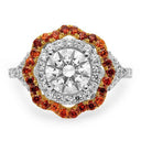 Anniversary 1.5 Ct Two Tone Halo  Cubic Zirconia Cz Ring