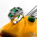 Estate 2.5 Emerald color Emerald Cubic Zirconia Cz Ring
