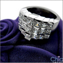 Anniversary Wide 13MM Princess In Channel Cubic Zirconia Cz Ring
