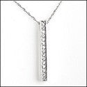 Cubic Zirconia Cz Straight Line Of Pave Set Stone s Pendant