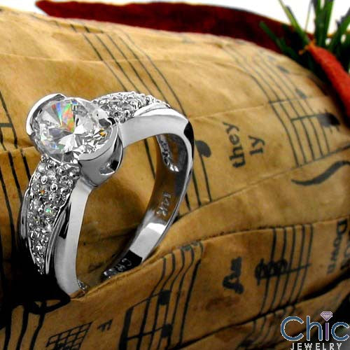 Anniversary 1.5 Oval Half Bezel Cubic Zirconia Cz Ring