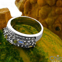 Cubic Zirconia Baguette Round Combination 2 Carat Total Anniversary Band 14K Solid White Gold