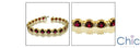 Tennis Ruby Round Yellow Gold Cubic Zirconia CZ Bracelet