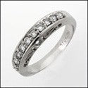 Wedding .60 Round Stone in Pave Cubic Zirconia CZ Band 