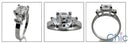 3 Stone 1.5 Asscher .50 Asscher Cubic Zirconia Cz Ring