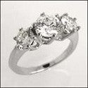 3 Stone 2 3 Round Prongs Set Cubic Zirconia Cz Ring