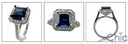 1.5 Sapphire Princess Center Cubic Zirconia Anniverary 14K White Gold Ring