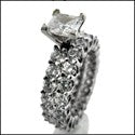 Matching Set Princess 1 Ct Share Prong Eternity Style Cubic Zirconia Cz Ring
