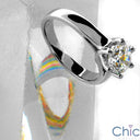 Solitaire Diamond Quality Cubic Zirconia Round 1 Carat 14K White Gold Ring