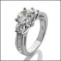 Engagement 1.25 Round Center Channel Cubic Zirconia Cz Ring