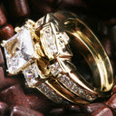 Matching Set 2 Ct Prinncess Channel Ct Fitted Cubic Zirconia Cz Ring