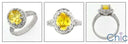 Estate 3 Ct Canary Oval in Halo Cubic Zirconia Cz Ring
