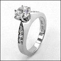 Engagement Bridal Ring 1.0 Ct Round center Cubic Zirconia Cz Ring