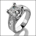 Engagement 1.25 Princess Center Lucida Style Channel Princess Cubic Zirconia Cz Ring