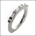 Wedding Channel Baguettes Narrow Cubic Zirconia CZ Band 