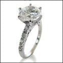 Engagement Round 3 Ct Center Pave Set Cubic Zirconia Cz Ring