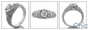 Estate 0.65 Round Center Pave Ct Bezel Cubic Zirconia Cz Ring