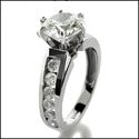 Engagement 1.5 Round Center Channel Cubic Zirconia Cz Ring