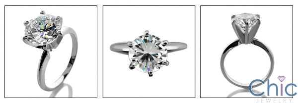 Solitaire 2 Ct Round 6 Prong Tiffany Setting Cubic Zirconia Cz Ring