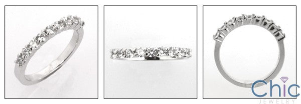 Wedding .50 TCW Round in Share Prongs Cubic Zirconia CZ Band 