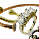 Princess Cut Cubic Zirconia 3 Stone Ring