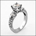 Engagement Brilliant 1 Ct CZ Center Euro Shank Cubic Zirconia Cz Ring