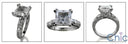 Engagement 2 Ct Square Princess Center Channel Pave Cubic Zirconia Cz Ring