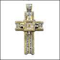 Canary Ct Diamond Two Tone Cross