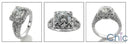 1.5 Round Cubic Zirconia Center Pave Anniversary 14K White Gold Ring