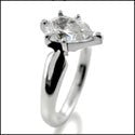 Solitaire Pear Shape 1 Ct Engagement Cubic Zirconia Cz Ring