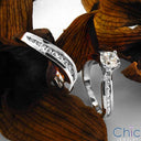 Matching Set .60 Center Round Channel Cubic Zirconia Cz Ring