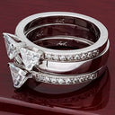 Triangle CZ 1.5 Carat Engagement Wedding Ring Set