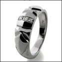 Mens 7 MM Wide Channel Set Princess Cubic Zirconia CZ Wedding Band