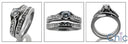 Matching Set 0.30 Round Center Stone witjh Wedding Cubic Zirconia Cz Ring