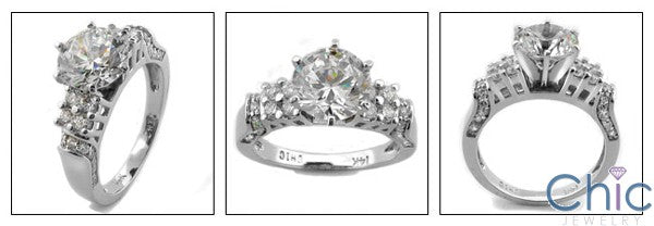 Engagement Brilliant 2 Ct Center Cubic Zirconia Cz Ring