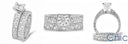 Matching Engagement Set 1.25 Princess Center Eternity Cubic Zirconia Rings