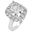 4.5 Radiant Center Cubic Zirconia Engagement Ring With Halo Solid 14K White Gold